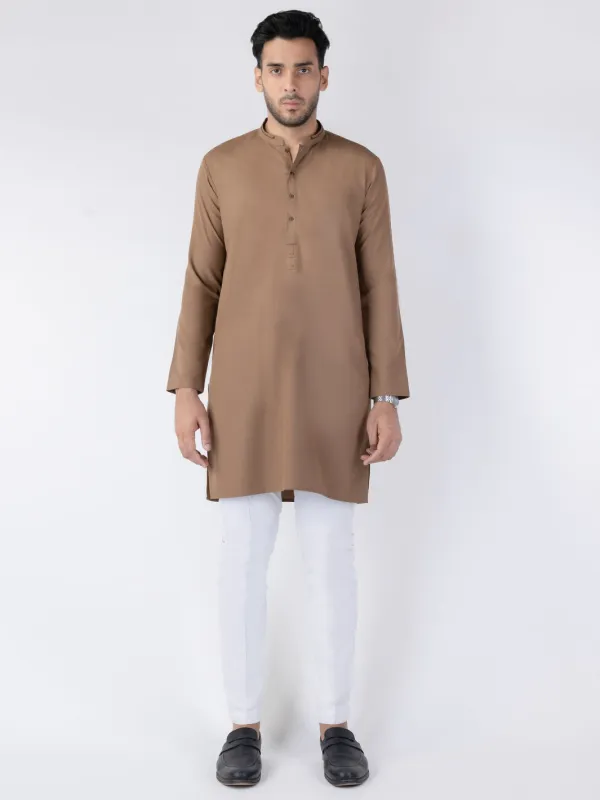 BROWN BLENDED KURTA | AL-K-1262/AM-6315A sold by Junaid Jamshed