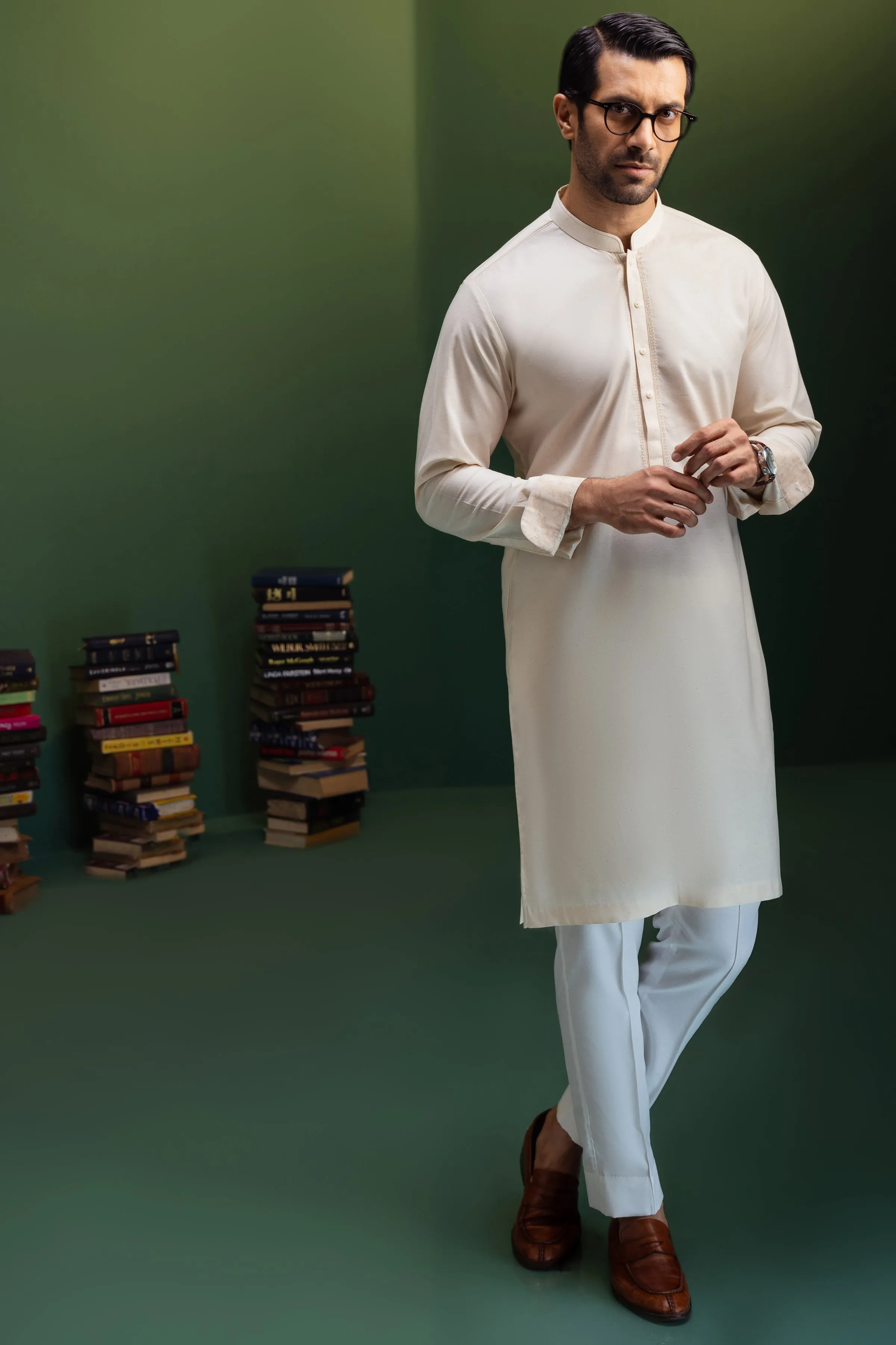 BROWN CVC KURTA TROUSERS | CCMKT-S-39411-1/3-NAIROBI sold by Junaid Jamshed