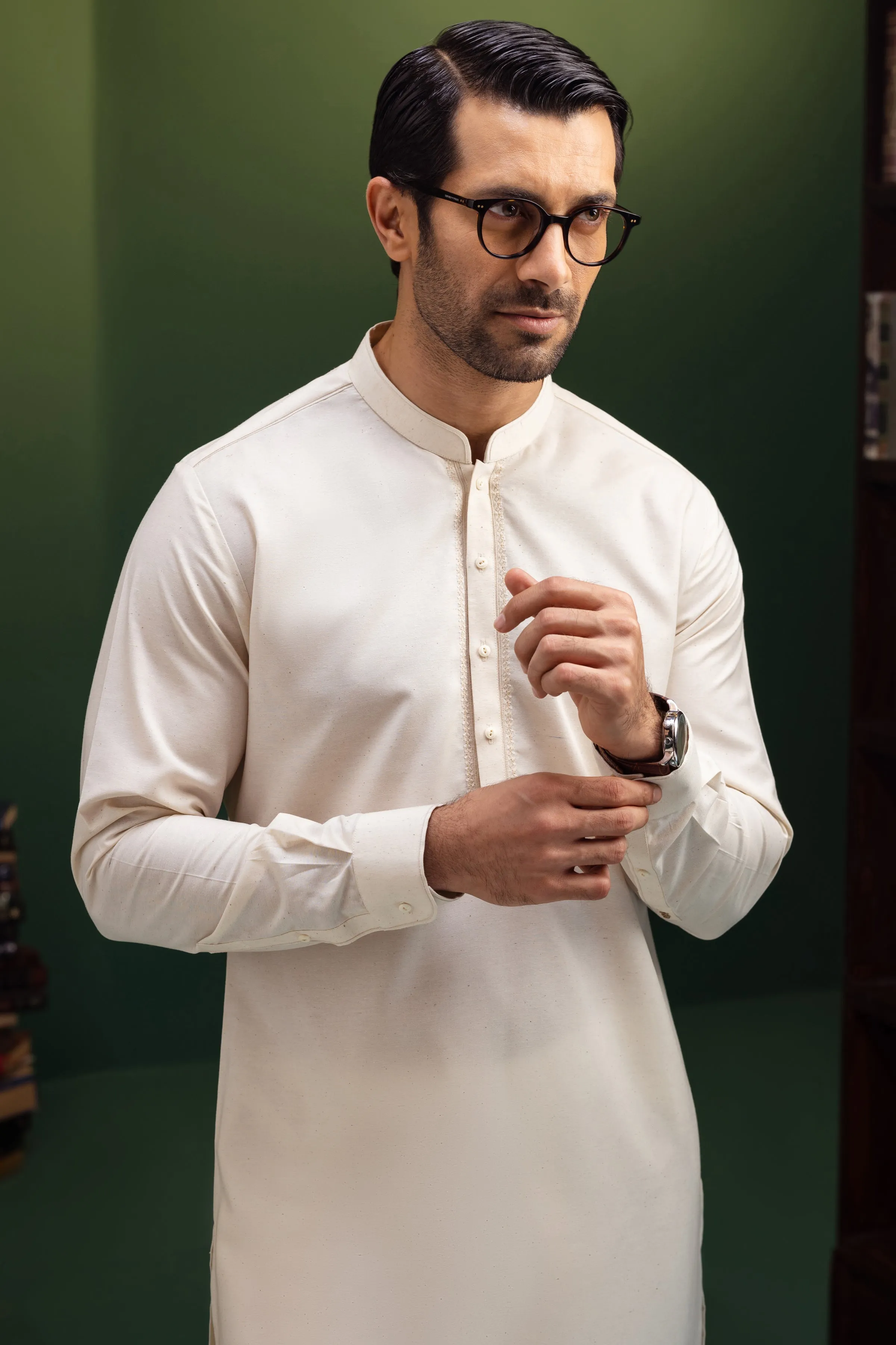 BROWN CVC KURTA TROUSERS | CCMKT-S-39411-1/3-NAIROBI sold by Junaid Jamshed product image thumbnail 2