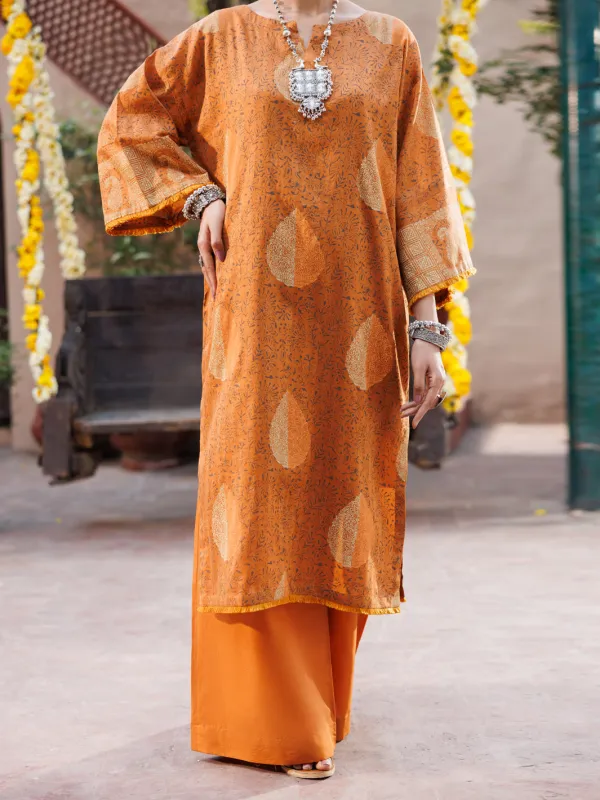 MUSTARD DOBBY KURTI | AL-LK-1058/FB-1058A sold by Junaid Jamshed