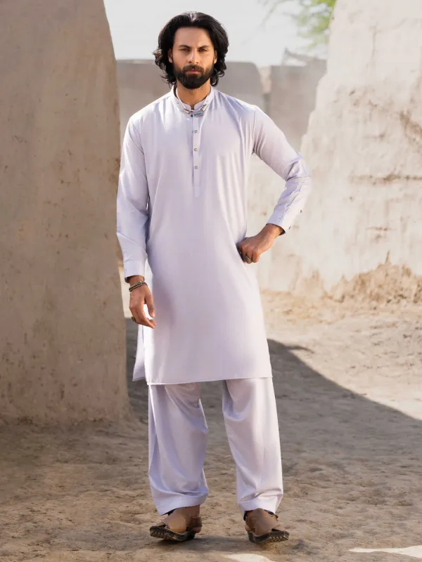 SKY BLUE BLENDED KAMEEZ SHALWAR | AL-KS-3209/AM-6291C sold by Junaid Jamshed