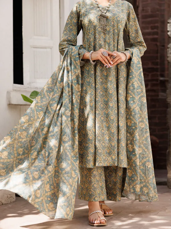 MEHNDI GREEN LAWN 3PC STITCHED | ALP-3PS-2130/S FB-2130A sold by Junaid Jamshed