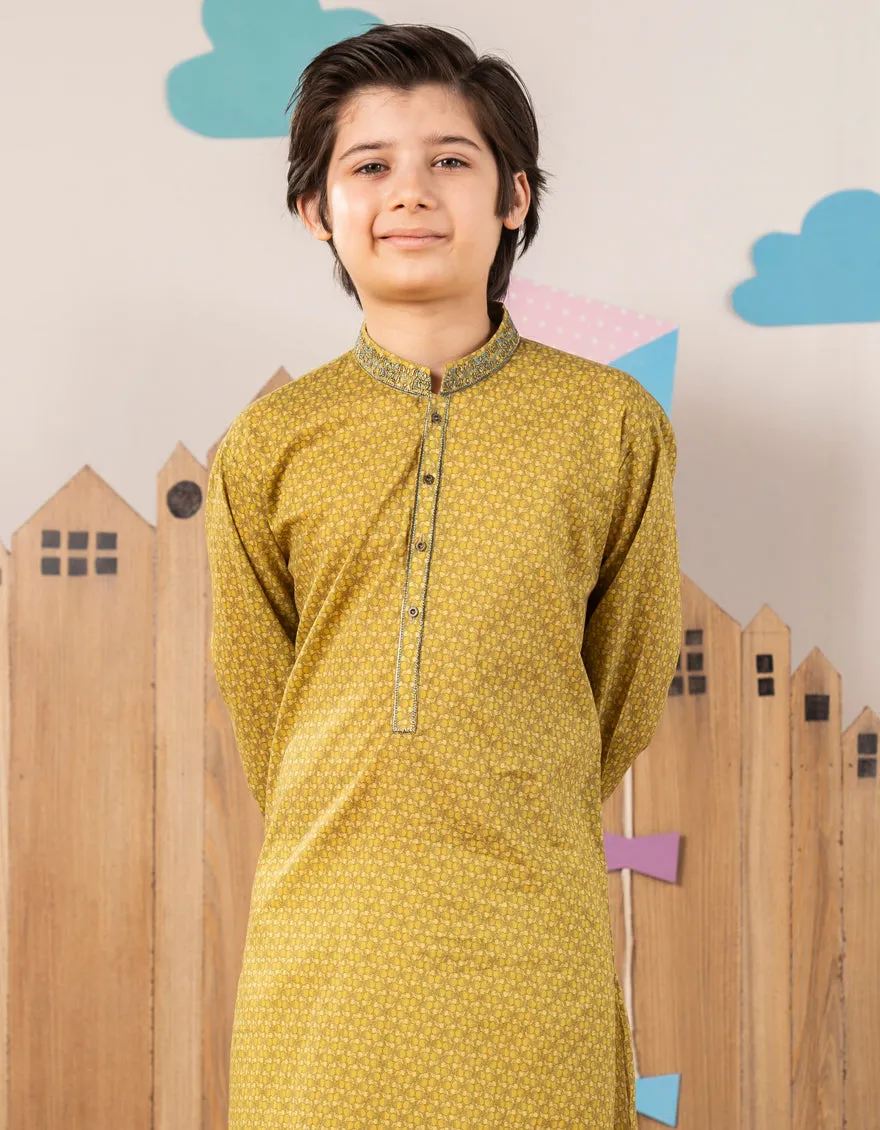 YELLOW LEMON COTTON KURTA | JCK-S-46693/S25/JJ97 sold by Junaid Jamshed product image thumbnail 2