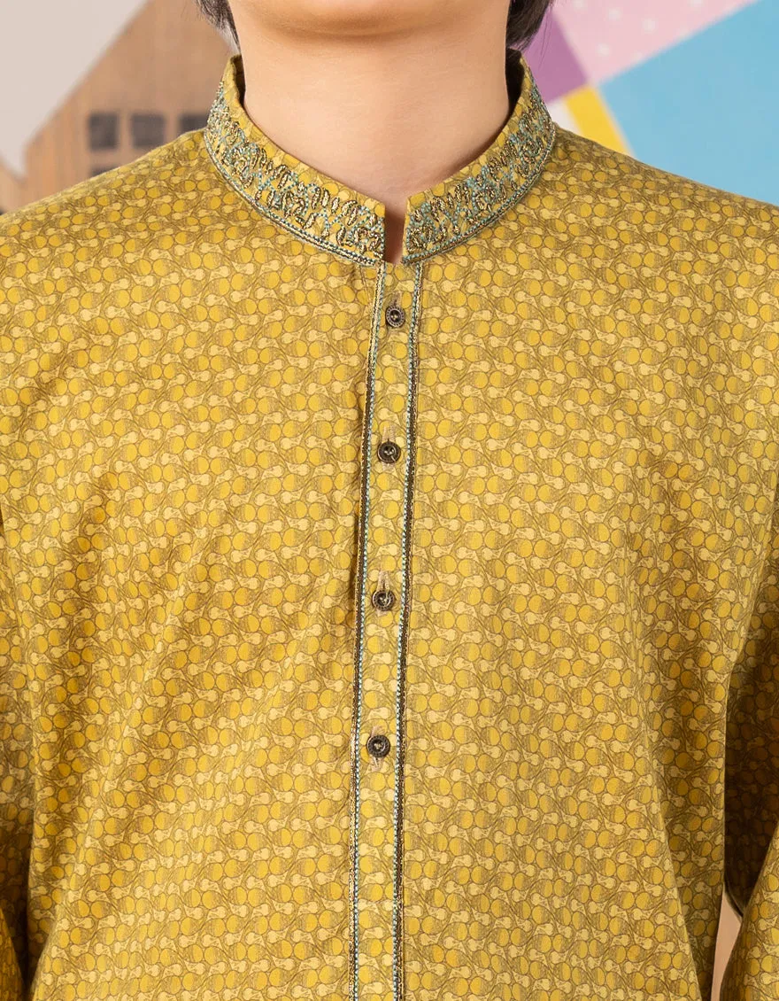 YELLOW LEMON COTTON KURTA | JCK-S-46693/S25/JJ97 sold by Junaid Jamshed product image thumbnail 3