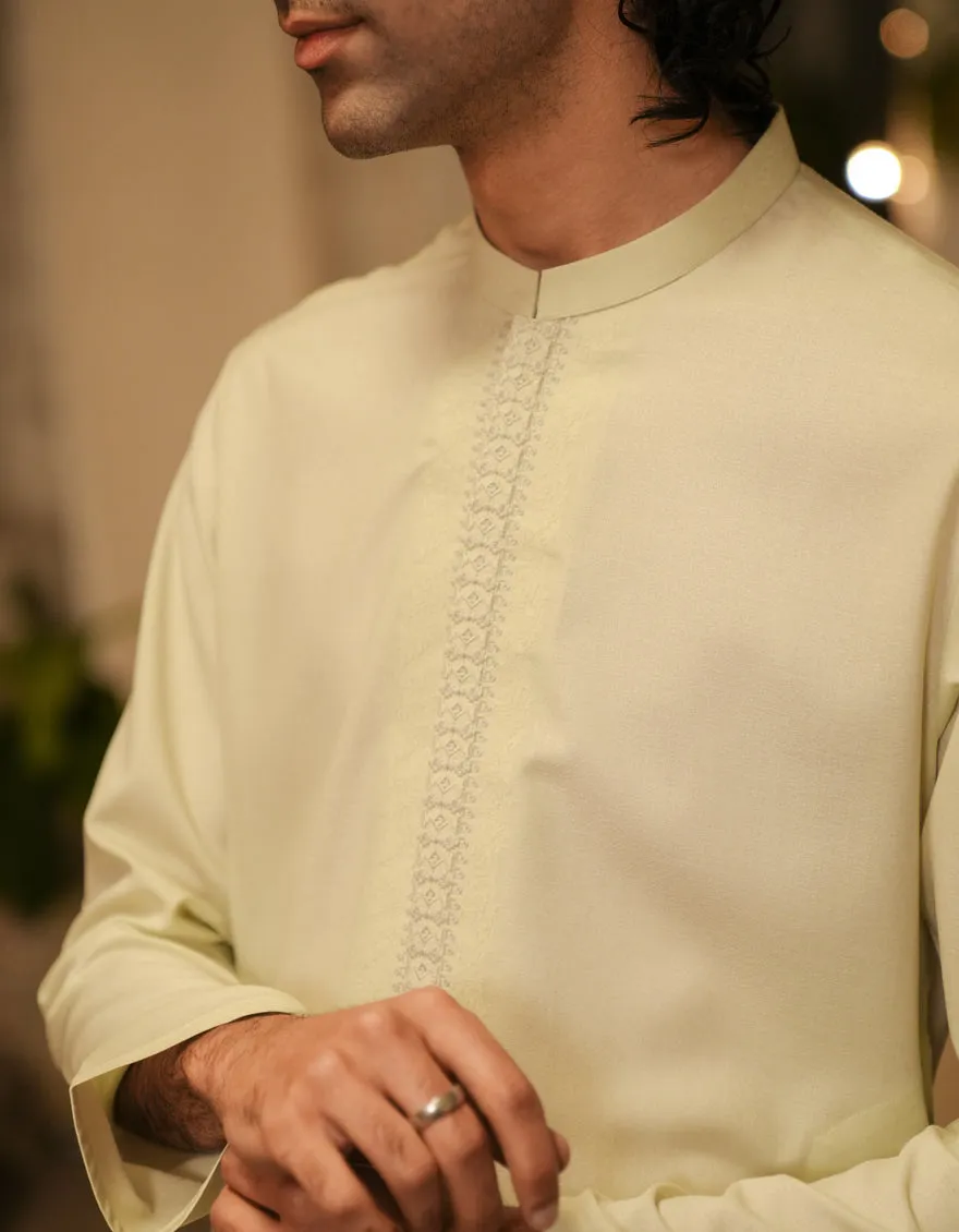 GREEN BLENDED KURTA | JJK-A-47433/S25/JJ9846-SF sold by Junaid Jamshed product image thumbnail 3