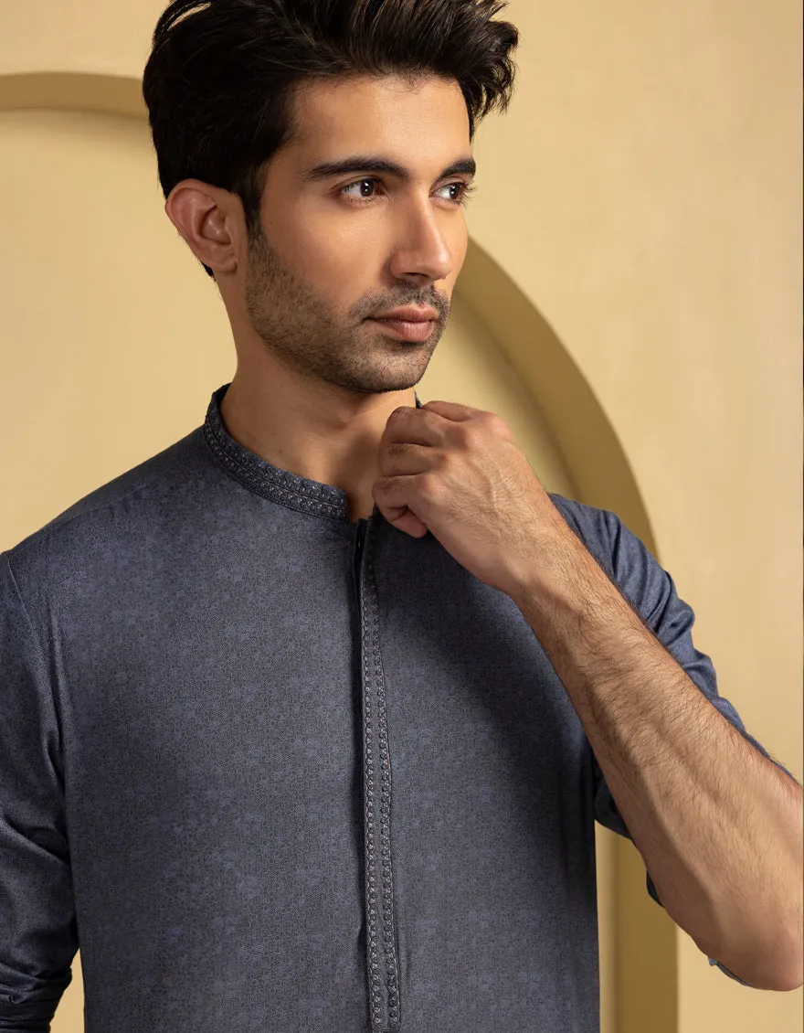 GREY COTTON KURTA | JJK-S-33300/S25/JJ97 sold by Junaid Jamshed product image thumbnail 4