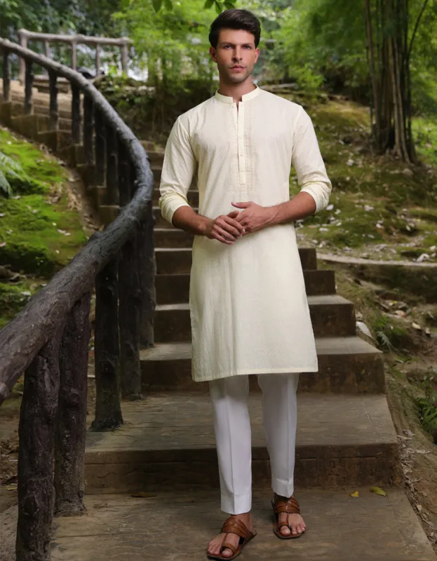 WHITE COTTON KURTA | JJK-S-34951/S25/JJ97 sold by Junaid Jamshed
