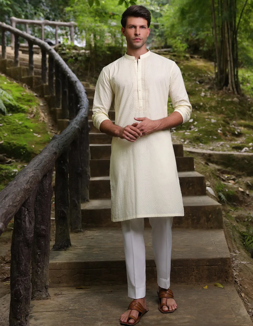 WHITE COTTON KURTA | JJK-S-34951/S25/JJ97 sold by Junaid Jamshed