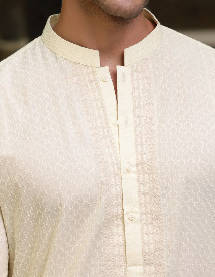 WHITE COTTON KURTA | JJK-S-34951/S25/JJ97 sold by Junaid Jamshed product image thumbnail 2