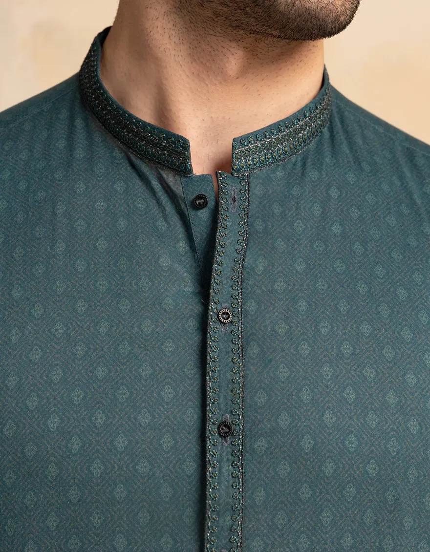 BLUE COTTON KURTA | JJK-S-47395/S25/JJ97 sold by Junaid Jamshed product image thumbnail 3