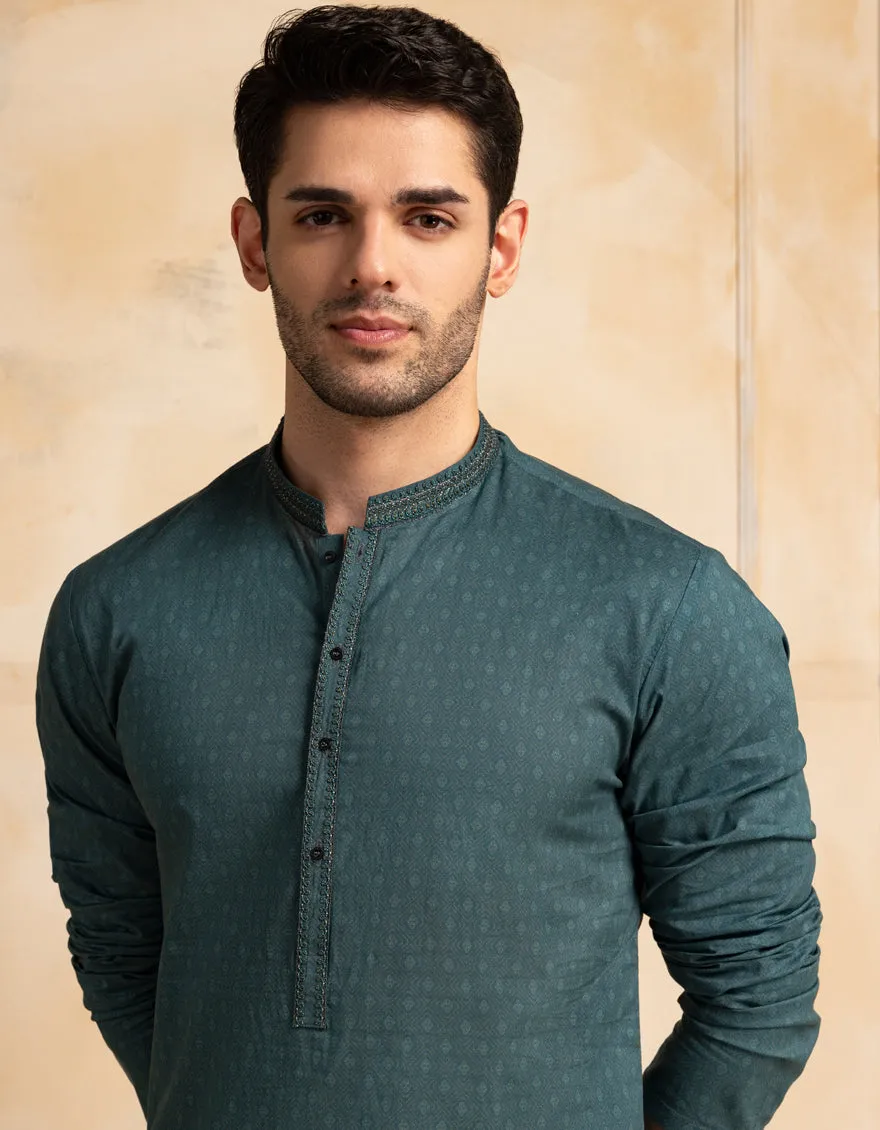 BLUE COTTON KURTA | JJK-S-47395/S25/JJ97 sold by Junaid Jamshed product image thumbnail 4