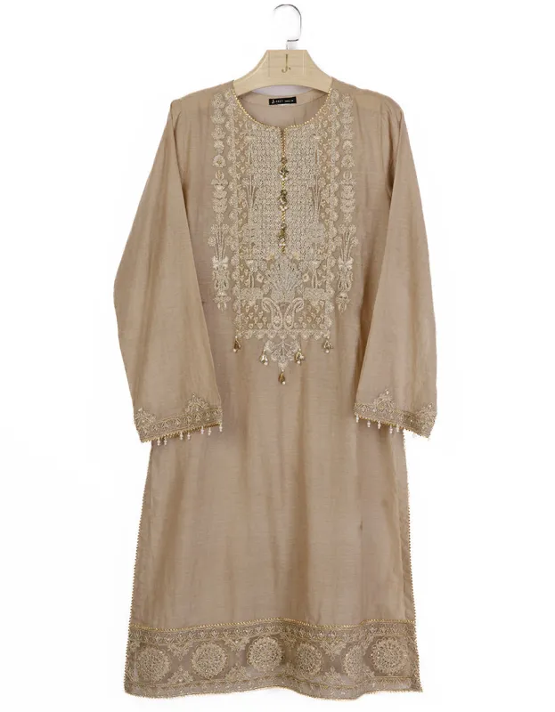 BEIGE ORGANZA KURTI | JJLK-S-JFS-25-214 FB sold by Junaid Jamshed