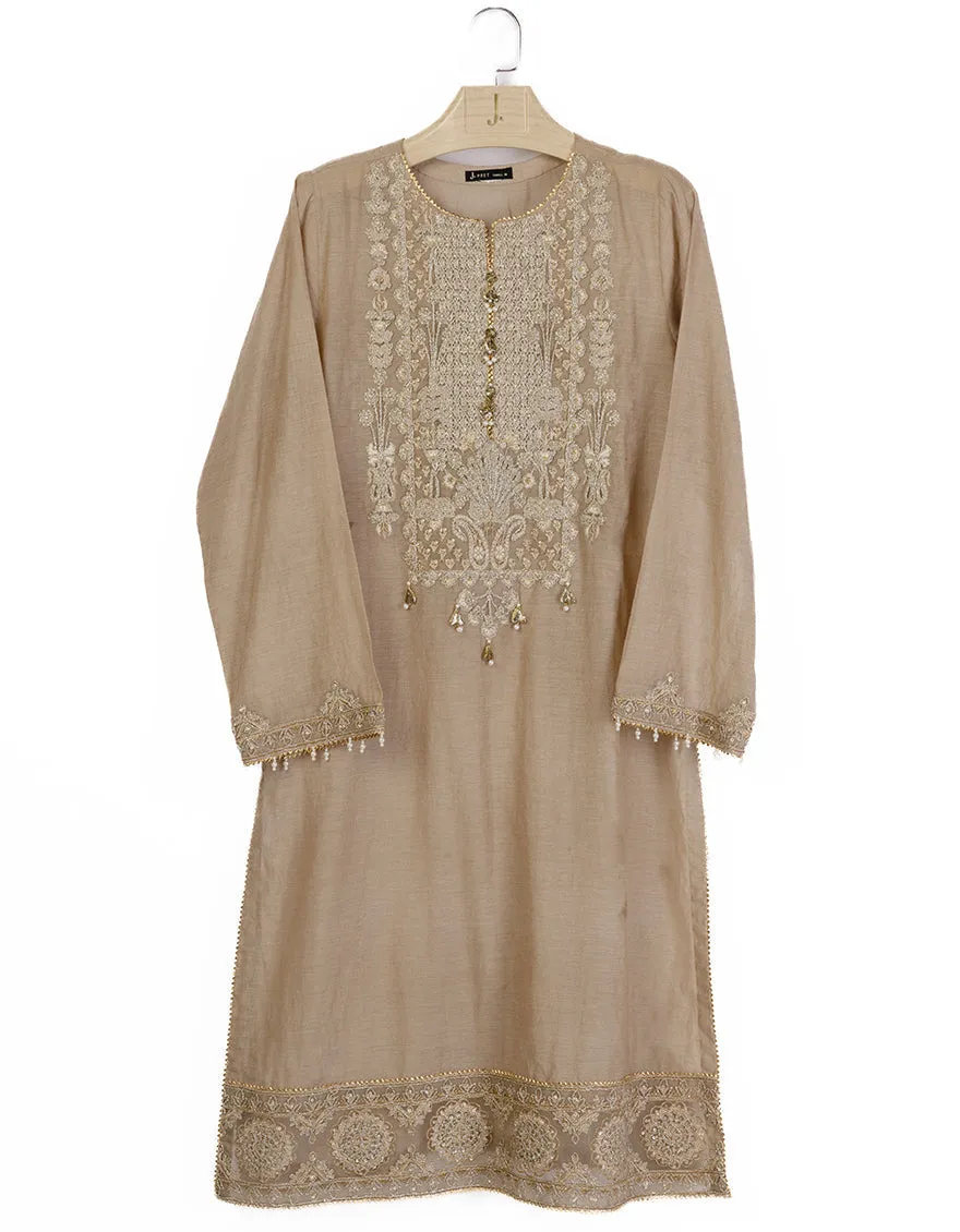 BEIGE ORGANZA KURTI | JJLK-S-JFS-25-214 FB sold by Junaid Jamshed