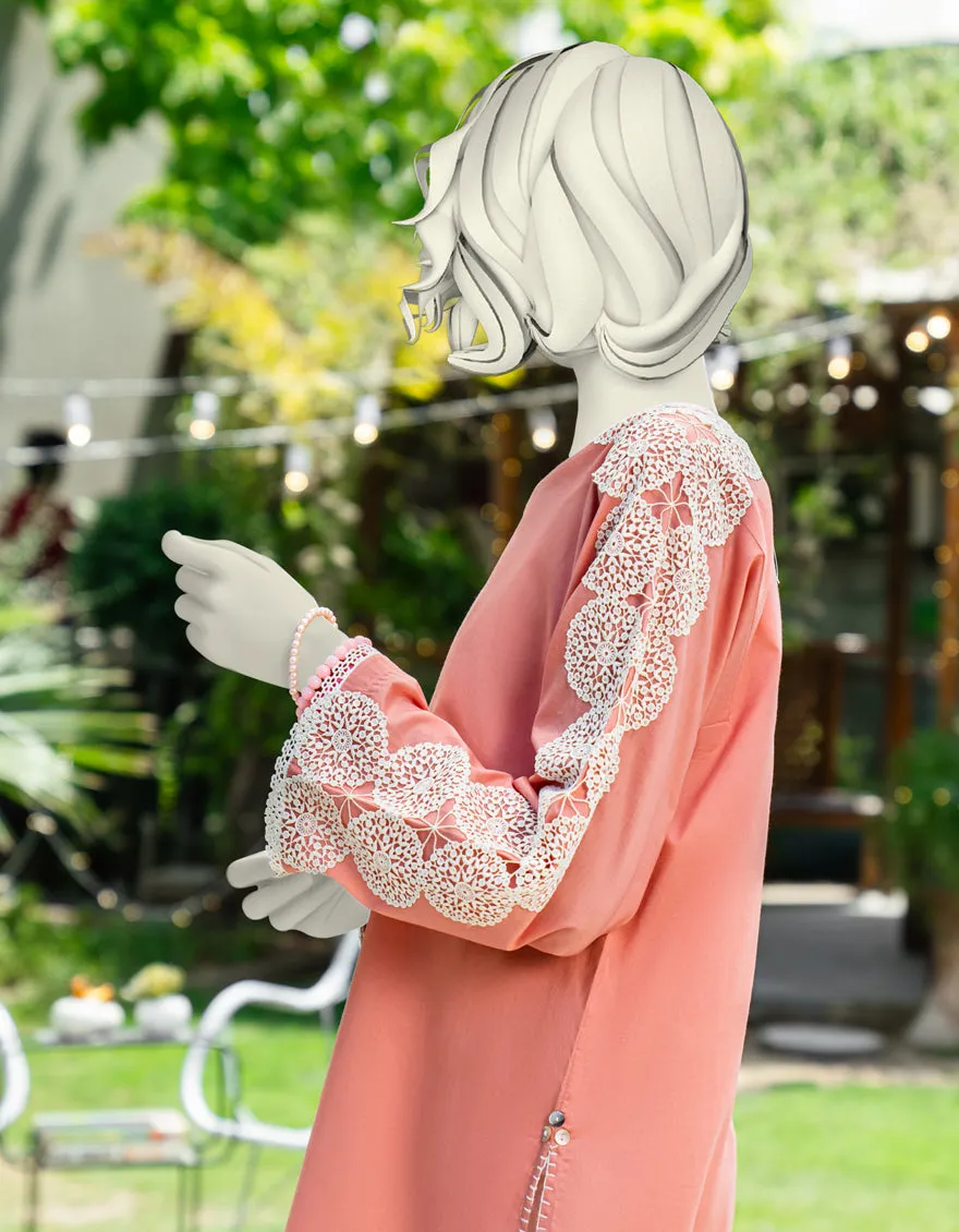 PEACH LAWN KURTI | JJLK-S-JSS-25-436 FB sold by Junaid Jamshed product image thumbnail 4