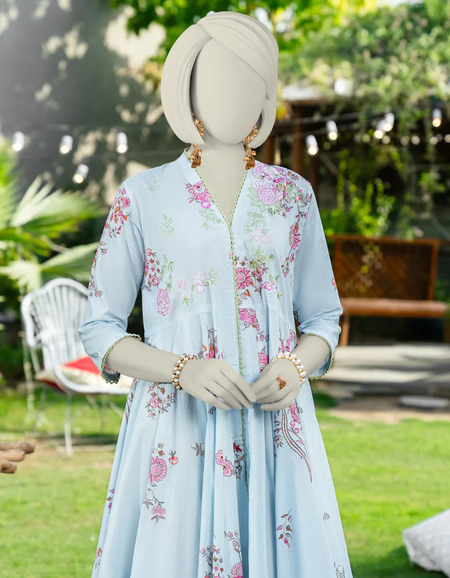 BLUE COTTON LAWN KURTI | JJLK-S-JSS-25-454 FB sold by Junaid Jamshed product image thumbnail 4