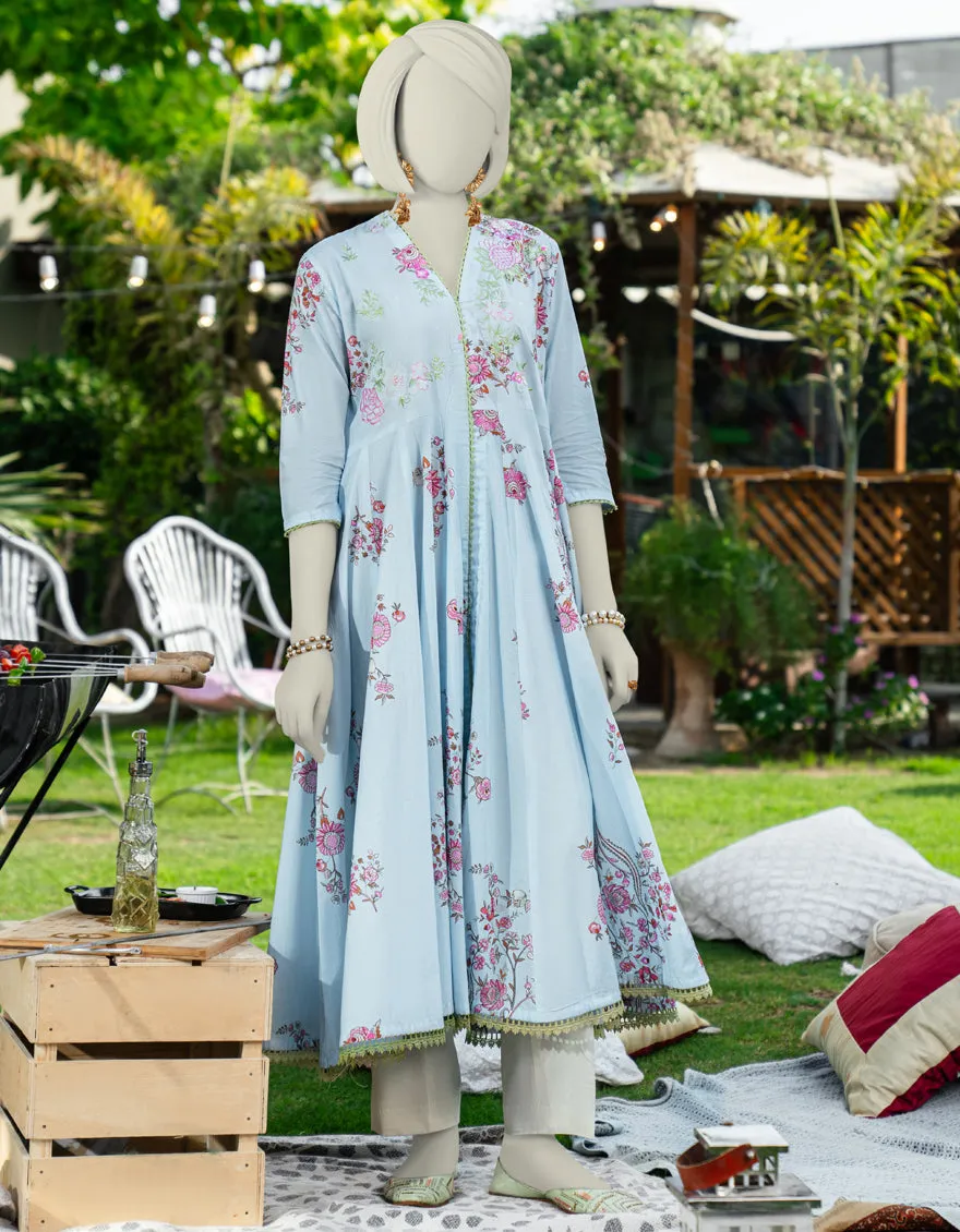 BLUE COTTON LAWN KURTI | JJLK-S-JSS-25-454 FB sold by Junaid Jamshed