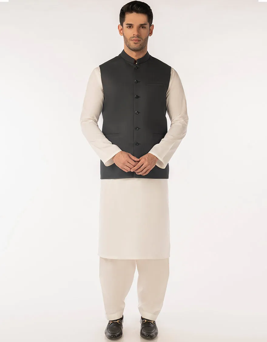CHARCOAL SUITING WAISTCOAT | JJVC-A-48248/S25/JJ10131-PN sold by Junaid Jamshed product image thumbnail 2