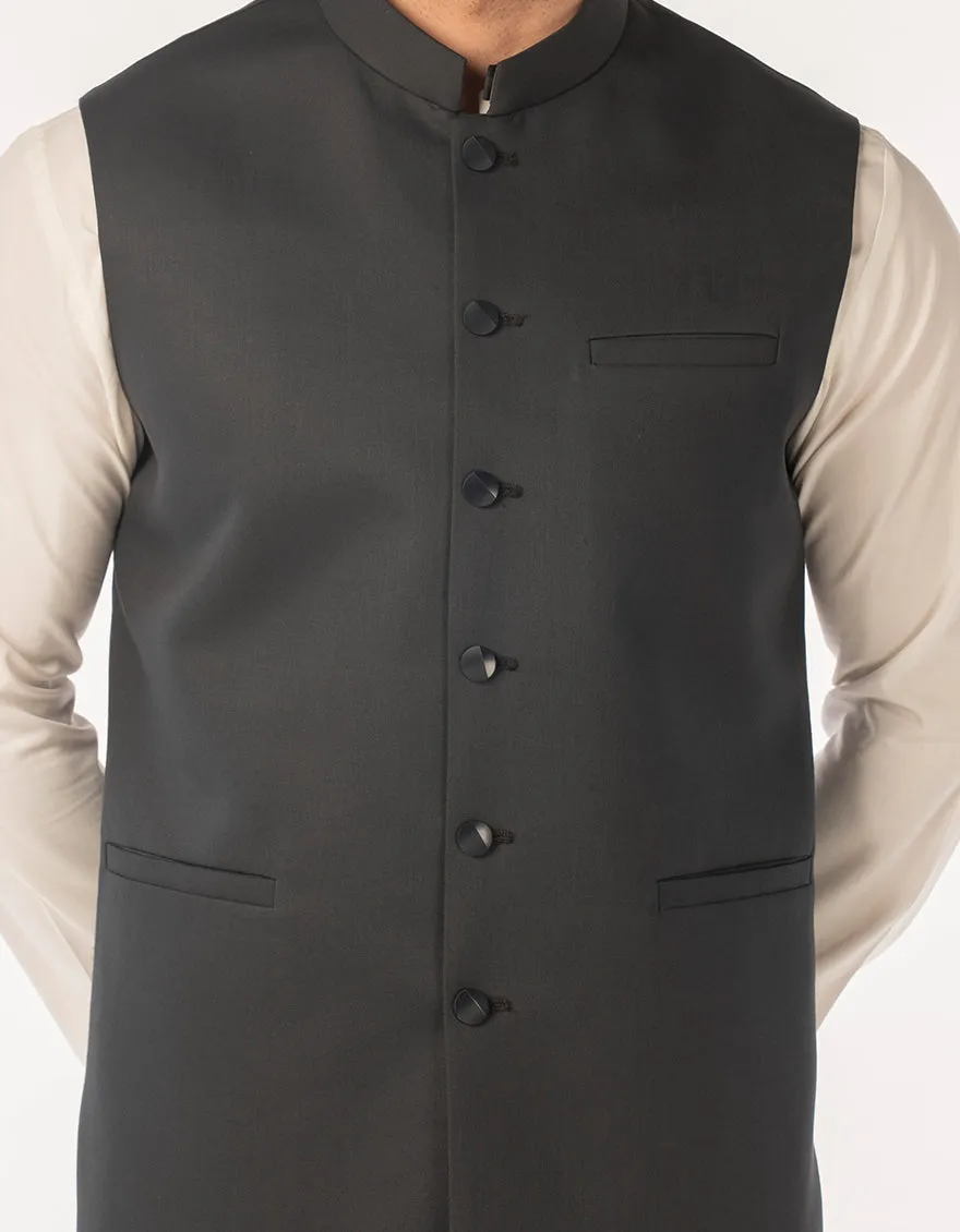 CHARCOAL SUITING WAISTCOAT | JJVC-A-48248/S25/JJ10131-PN sold by Junaid Jamshed product image thumbnail 3