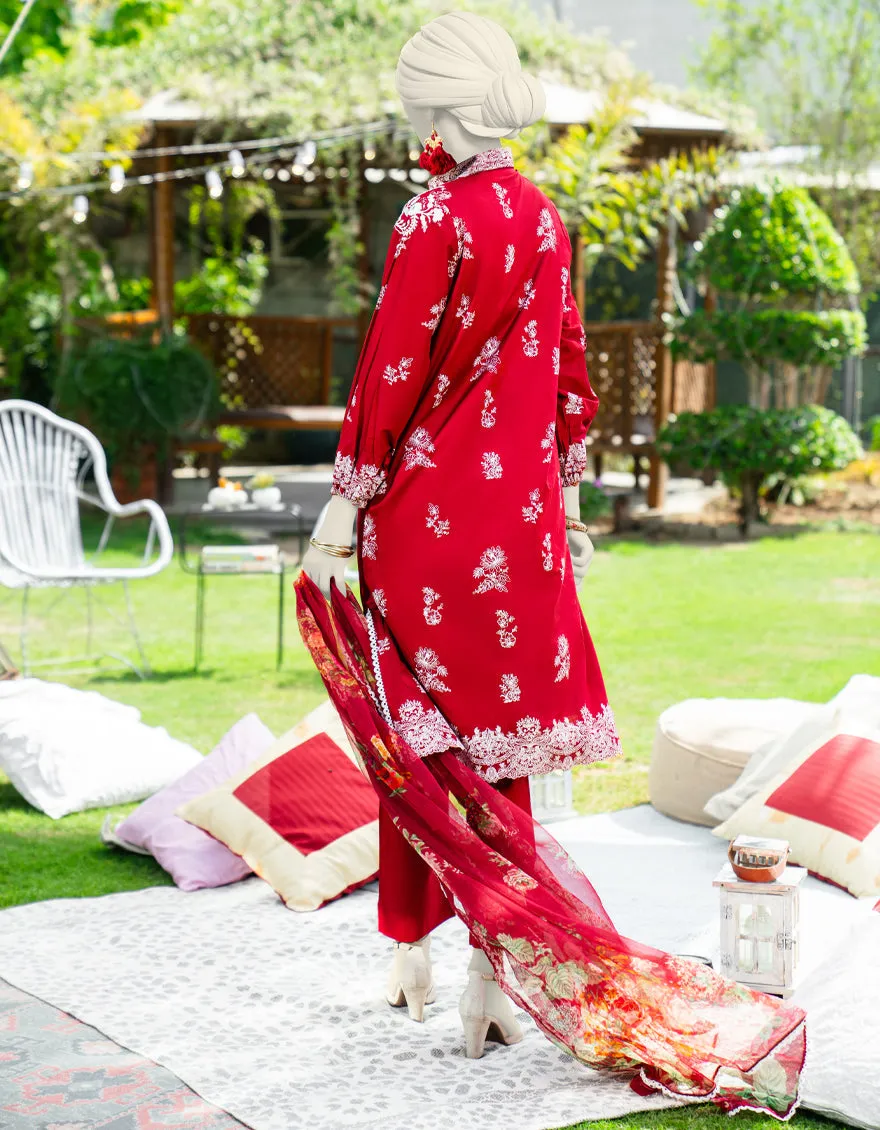 MAROON LAWN 3PC STITCHED | JLAWN-S-25-174/S MON sold by Junaid Jamshed product image thumbnail 2
