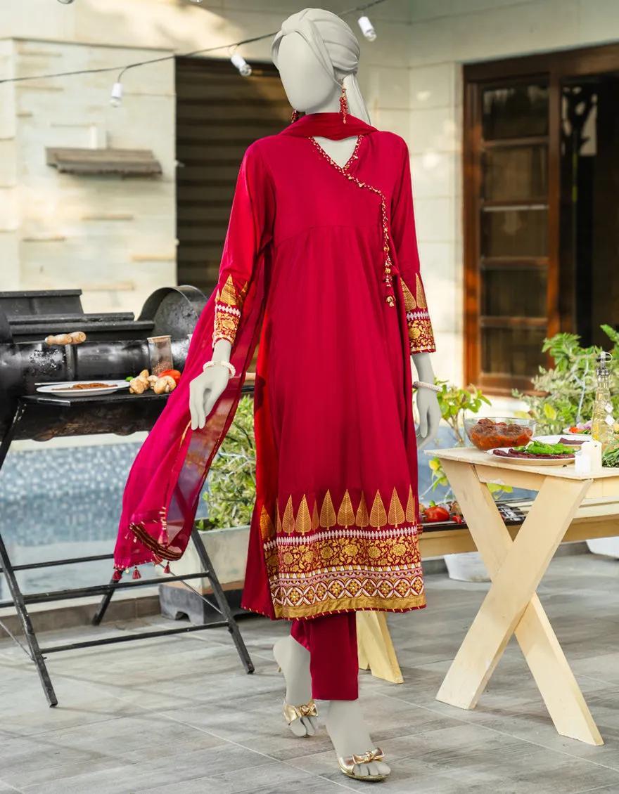 PINK SILK 3PC STITCHED | JLAWN-S-25-180/S SHI sold by Junaid Jamshed