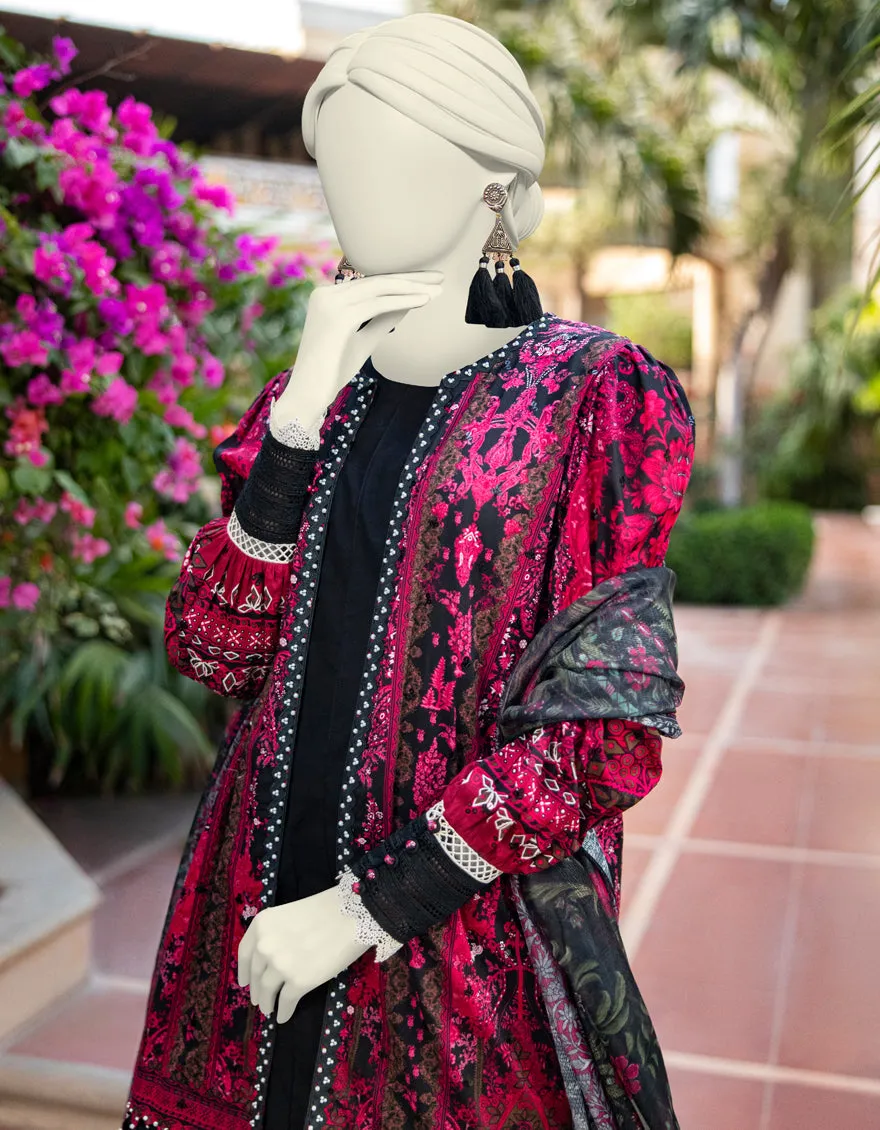 BLACK LAWN 3PC UNSTITCHED | JLAWN-S-25-3364 SHIK sold by Junaid Jamshed product image thumbnail 3