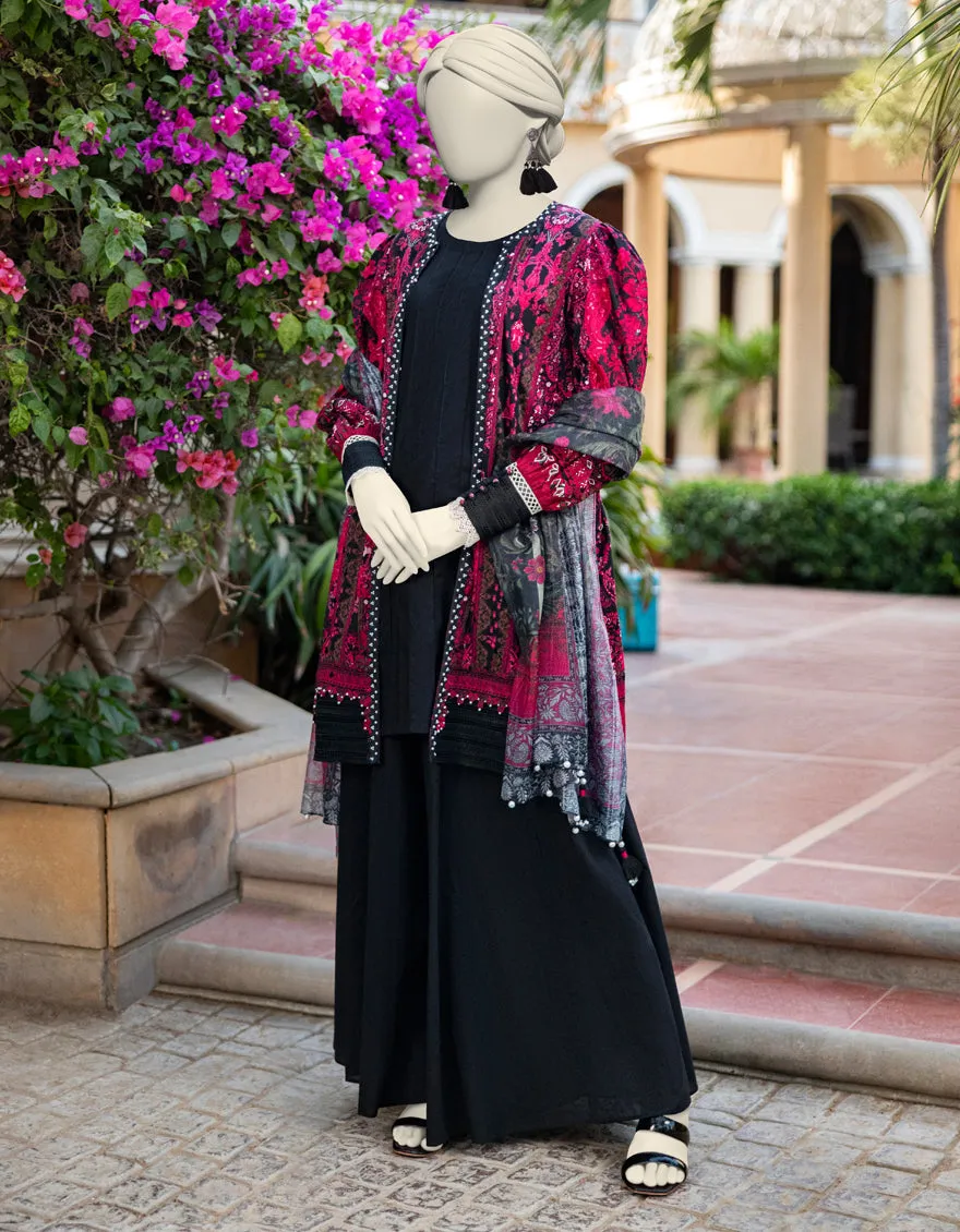 BLACK LAWN 3PC UNSTITCHED | JLAWN-S-25-3364 SHIK sold by Junaid Jamshed