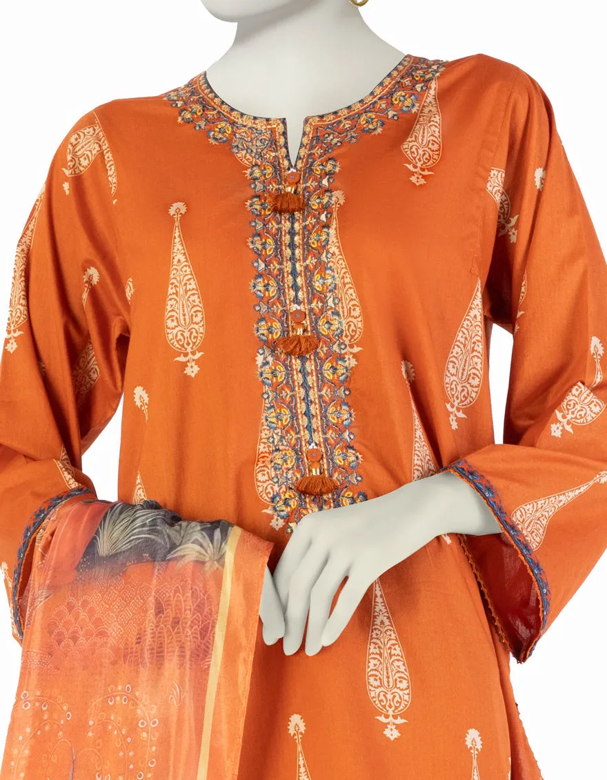 ORANGE LAWN 3PC UNSTITCHED | JLAWN-S-25-908 MUGHA sold by Junaid Jamshed product image thumbnail 2