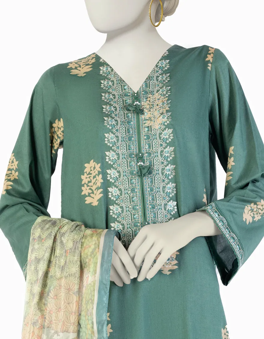 GREEN LAWN 3PC UNSTITCHED | JLAWN-S-25-906 MUGHA sold by Junaid Jamshed product image thumbnail 2