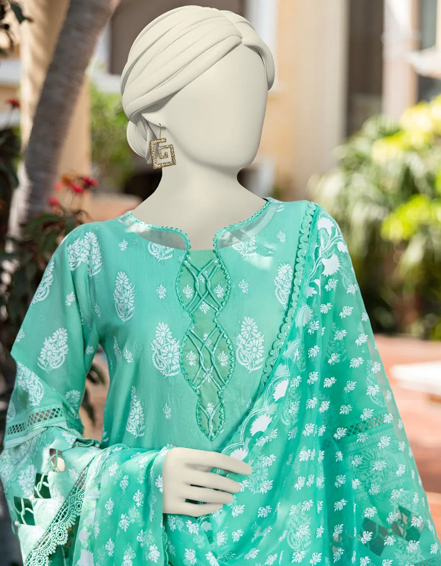 GREEN LAWN 3PC UNSTITCHED | JLAWN-S-25-912 WIRSA sold by Junaid Jamshed product image thumbnail 3