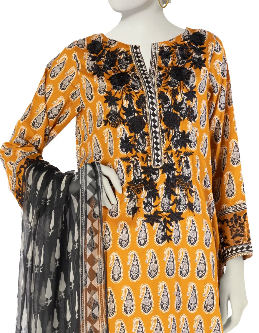 OCHRE LAWN 3PC STITCHED | JLAWN-S-25-916/S AJR sold by Junaid Jamshed product image thumbnail 2