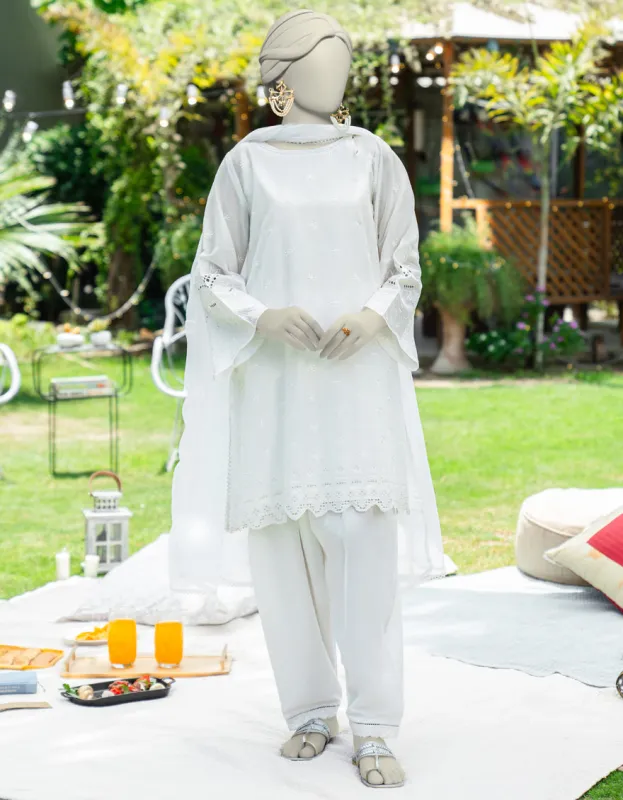 WHITE DYED 2PC UNSTITCHED | JLAWN-S-JDS-25-1120/ sold by Junaid Jamshed