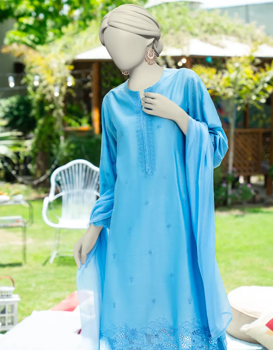 BLUE DYED 2PC UNSTITCHED | JLAWN-S-JDS-25-1123/ sold by Junaid Jamshed product image thumbnail 2
