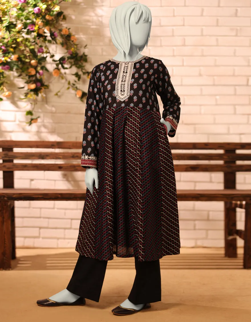 BLACK LAWN KURTI | JYGK-S-JTS-25-4061 F sold by Junaid Jamshed