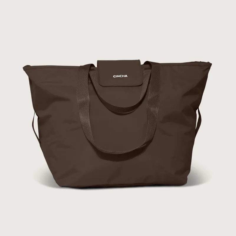 The Nylon Zip-All Tote - Espresso made by Cincha Travel