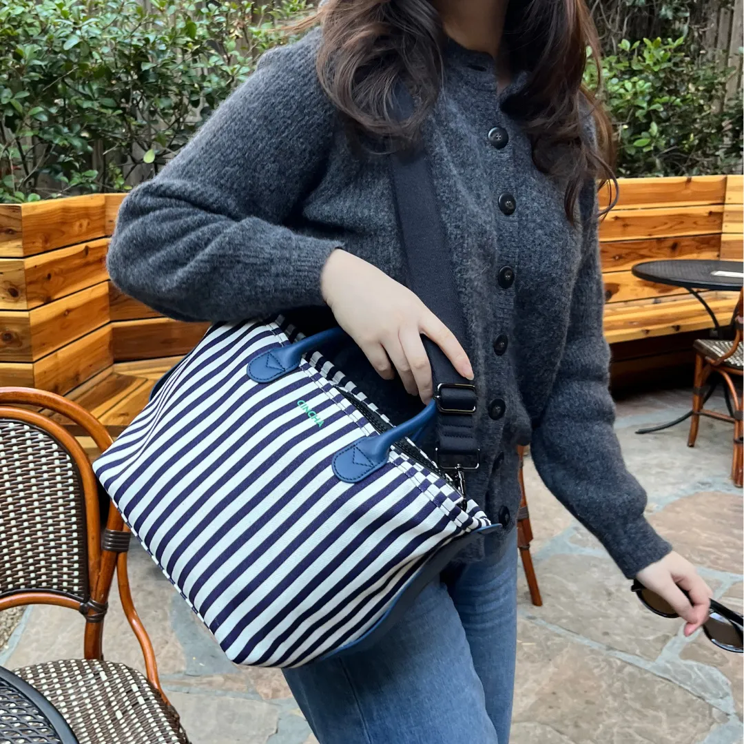 The Mini Canvas Go-Tote - Navy Stripe sold by Cincha Travel product image thumbnail 3