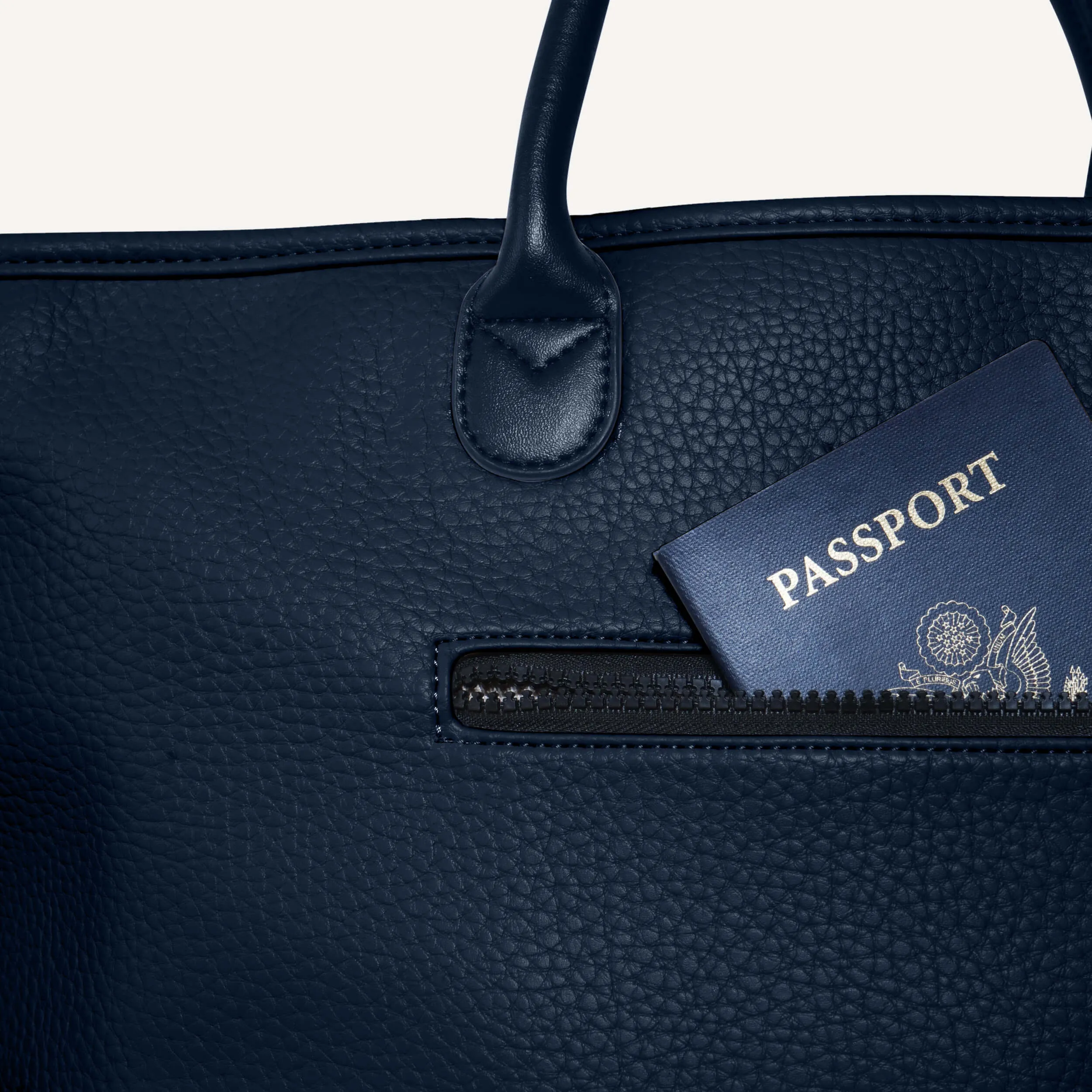 The Vegan Leather Go-Tote - Navy sold by Cincha Travel product image thumbnail 5
