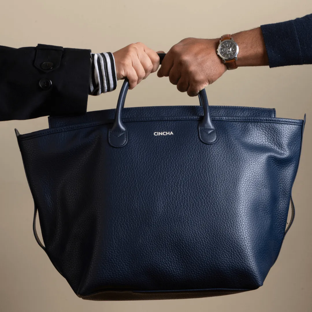 The Vegan Leather Go-Tote - Navy sold by Cincha Travel product image thumbnail 4