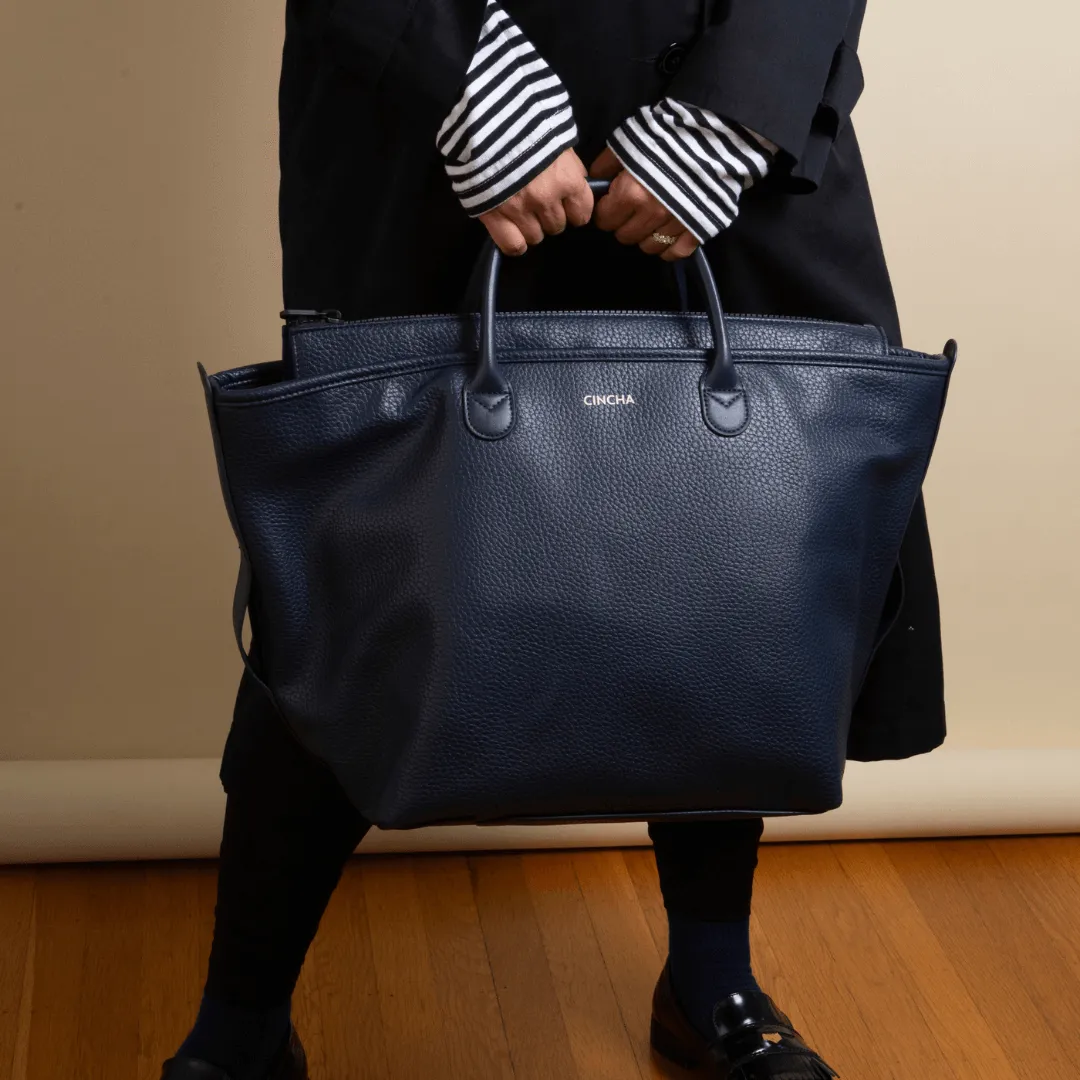 The Vegan Leather Go-Tote - Navy sold by Cincha Travel product image thumbnail 3