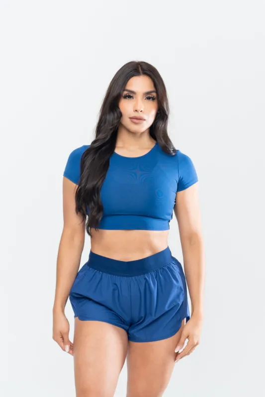 IVY CROPPED TEE - SLATE sold by Inaka power