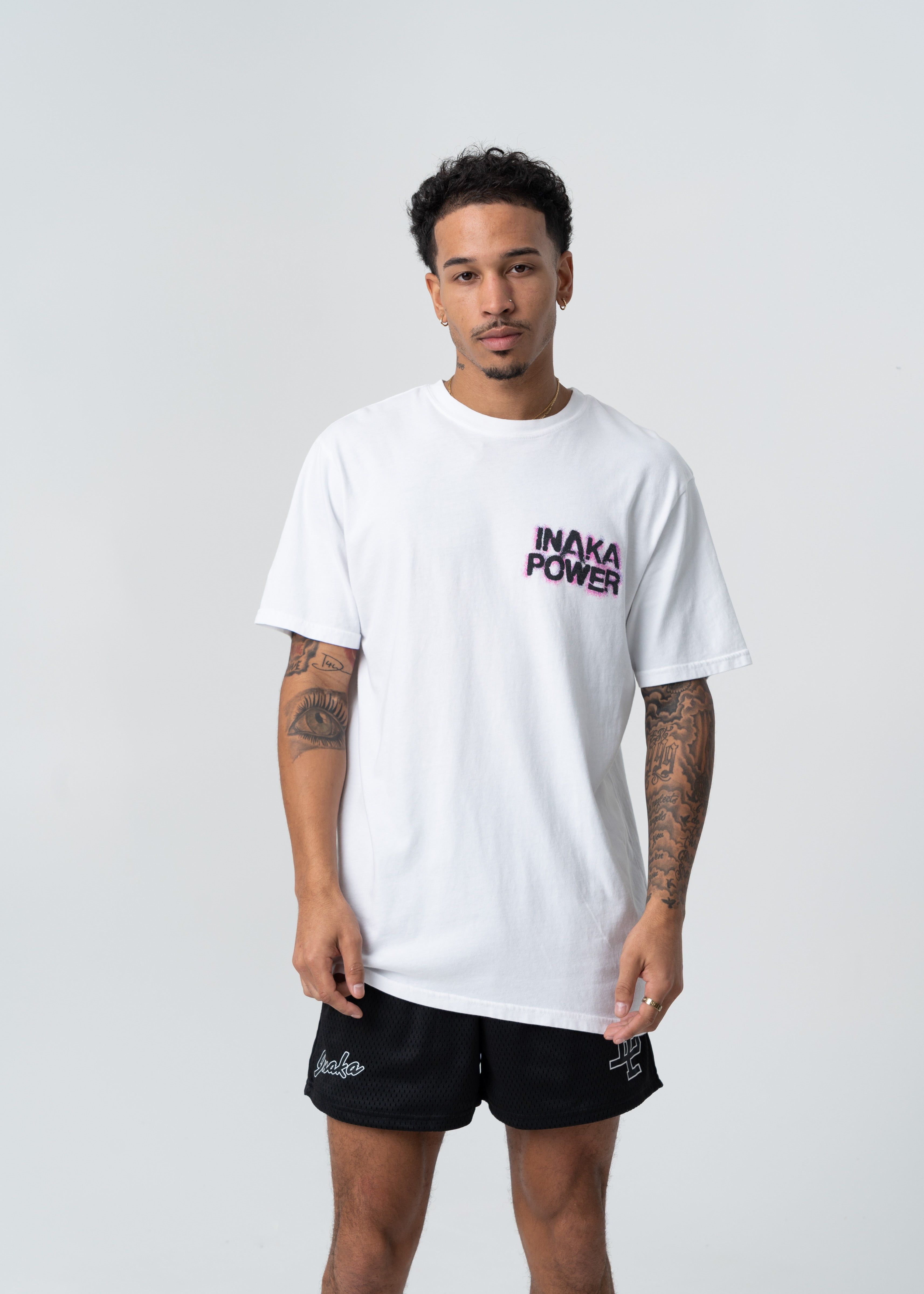 Spray Paint Tee - White sold by Inaka power product image thumbnail 5