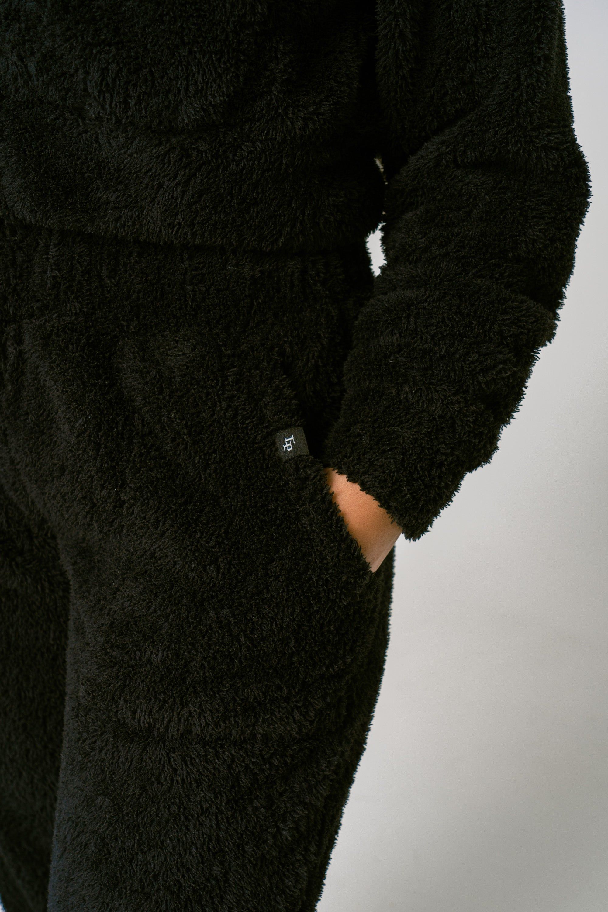 High Waisted Teddy Fleece Pants - Black sold by Inaka power product image thumbnail 3