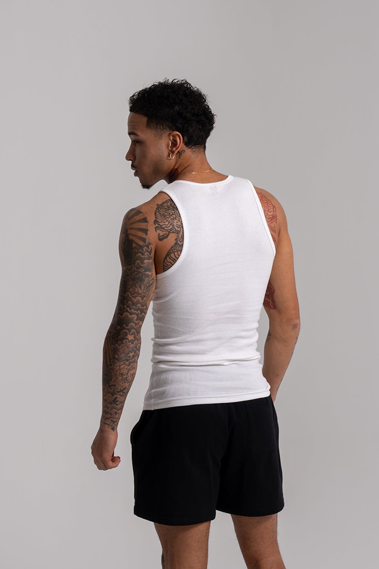 Men's Basic Ribbed Tank - White sold by Inaka power product image thumbnail 4
