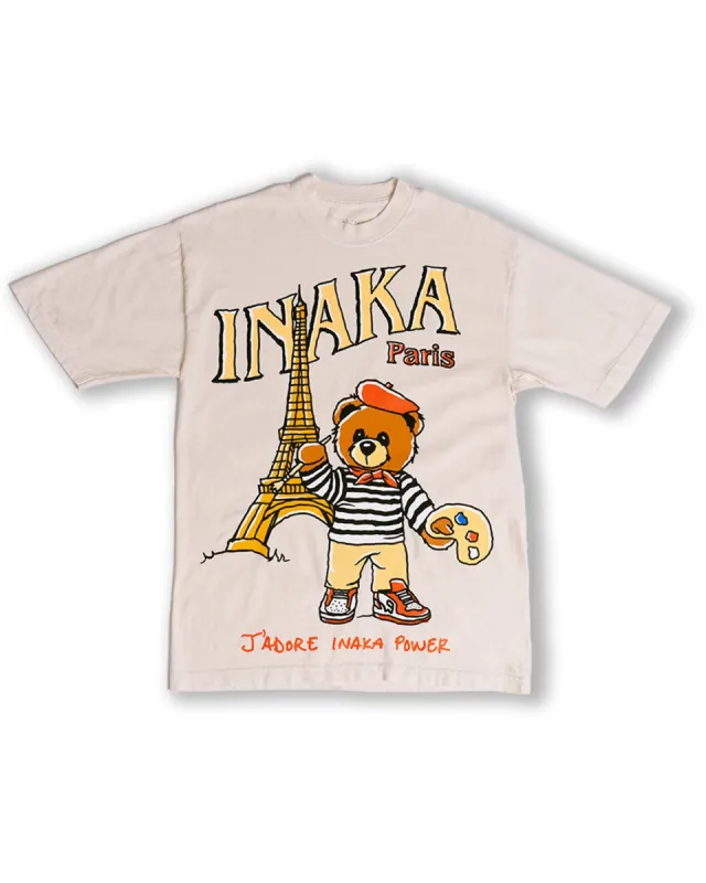 Paris Teddy Tee - Cream sold by Inaka power