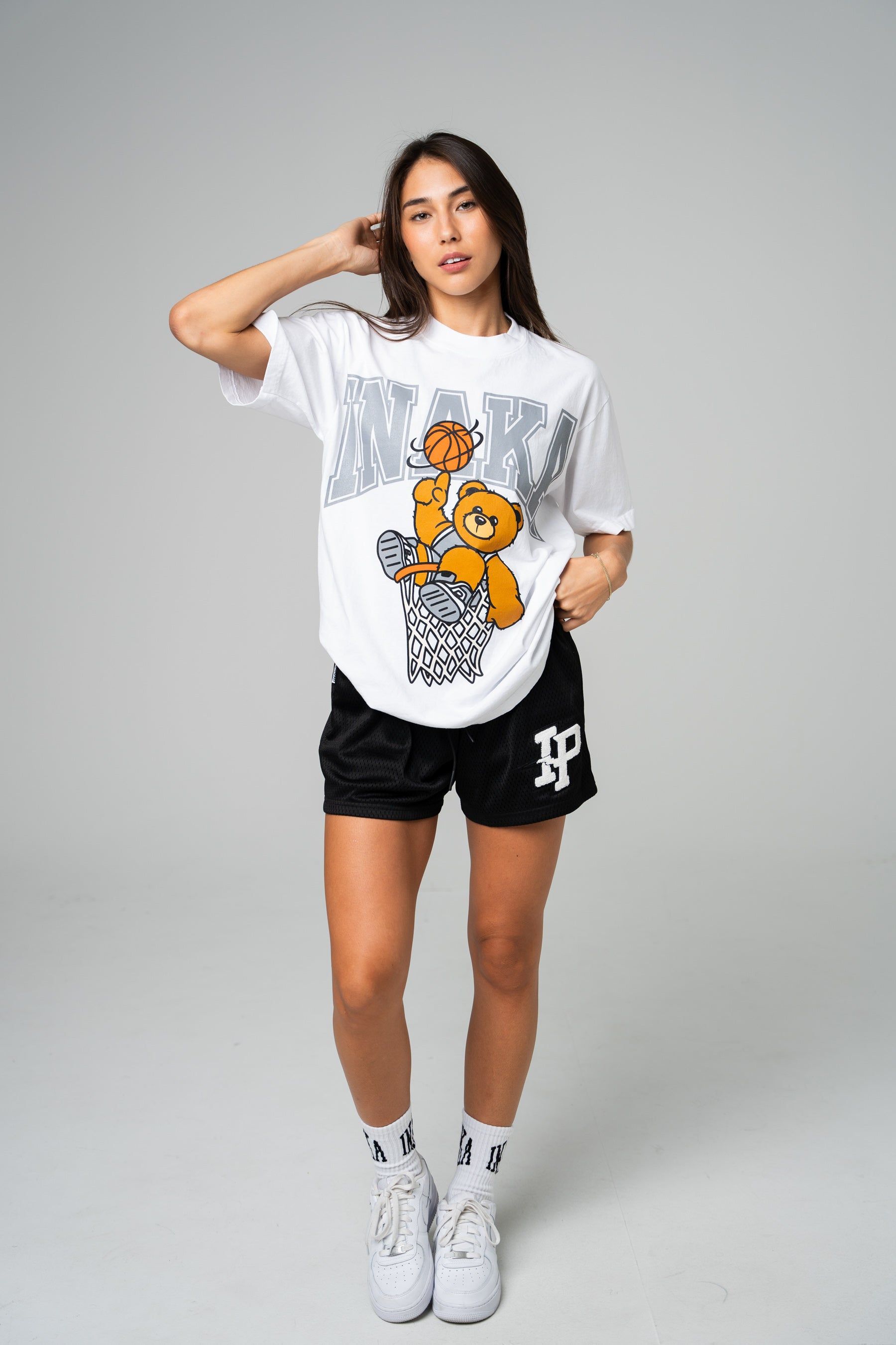Hoop Teddy Tee - White/Grey sold by Inaka power product image thumbnail 3