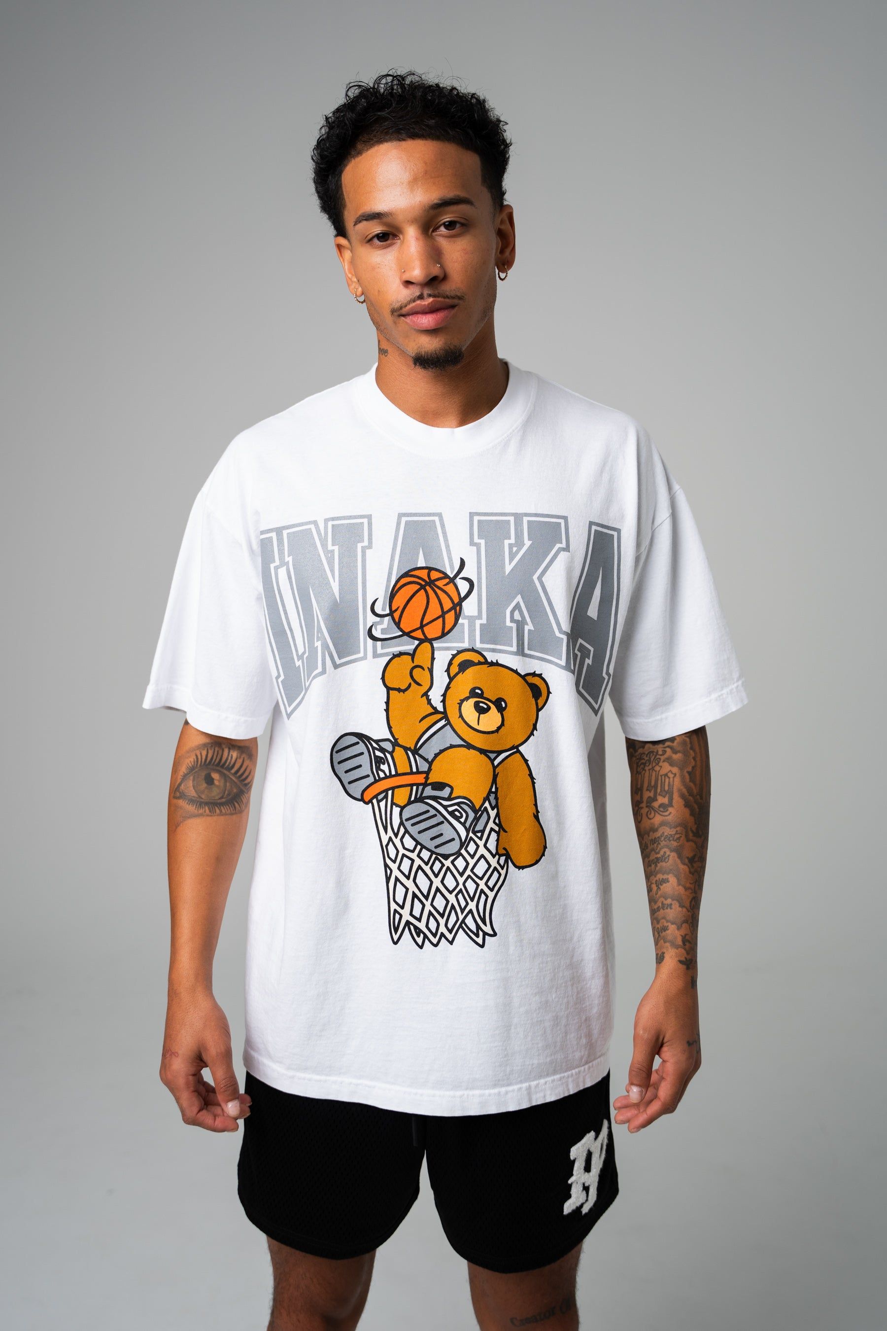Hoop Teddy Tee - White/Grey sold by Inaka power product image thumbnail 4