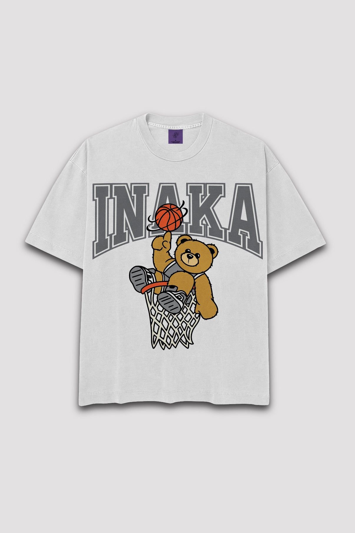 Hoop Teddy Tee - White/Grey sold by Inaka power