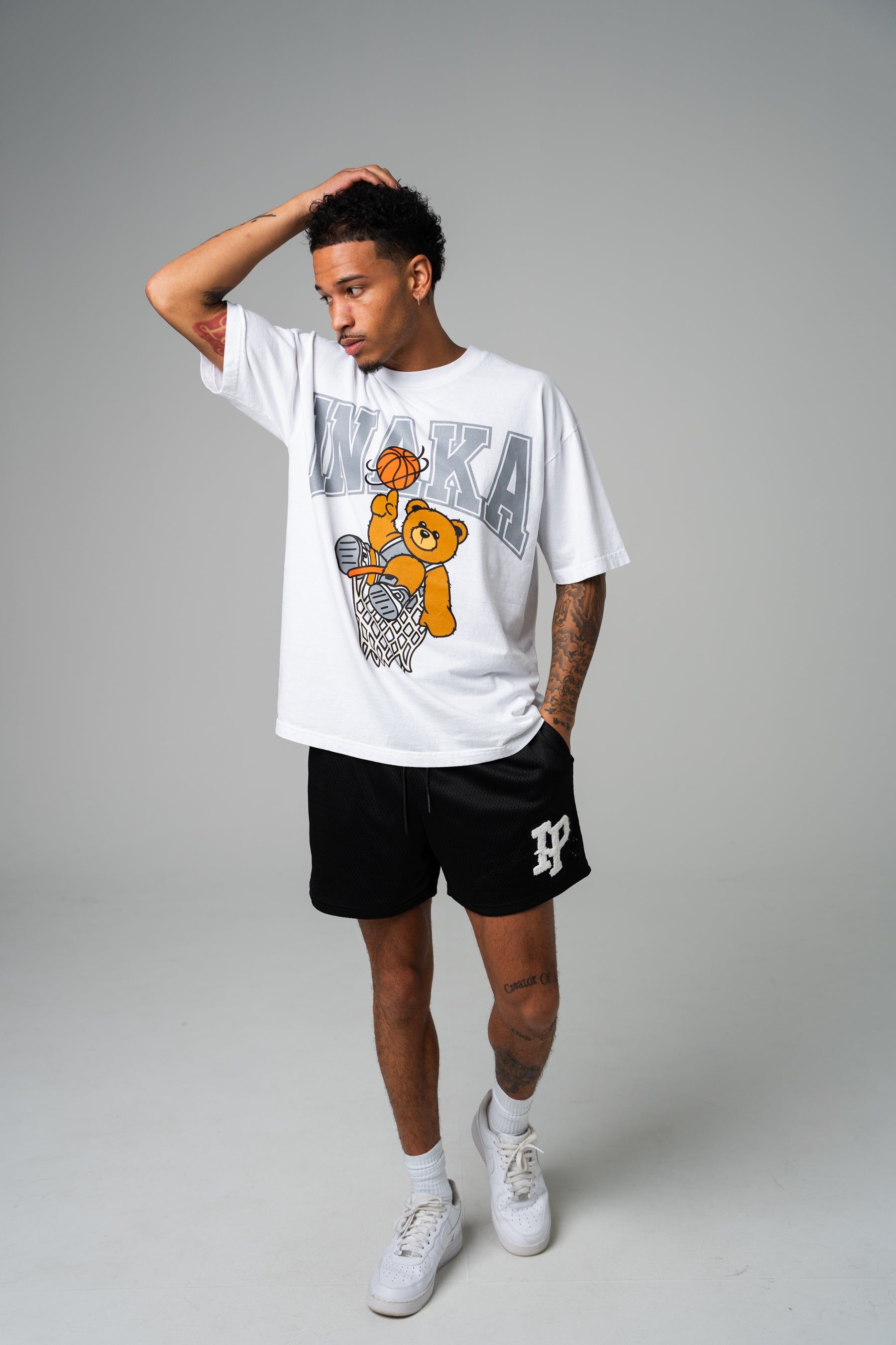 Hoop Teddy Tee - White/Grey sold by Inaka power product image thumbnail 5