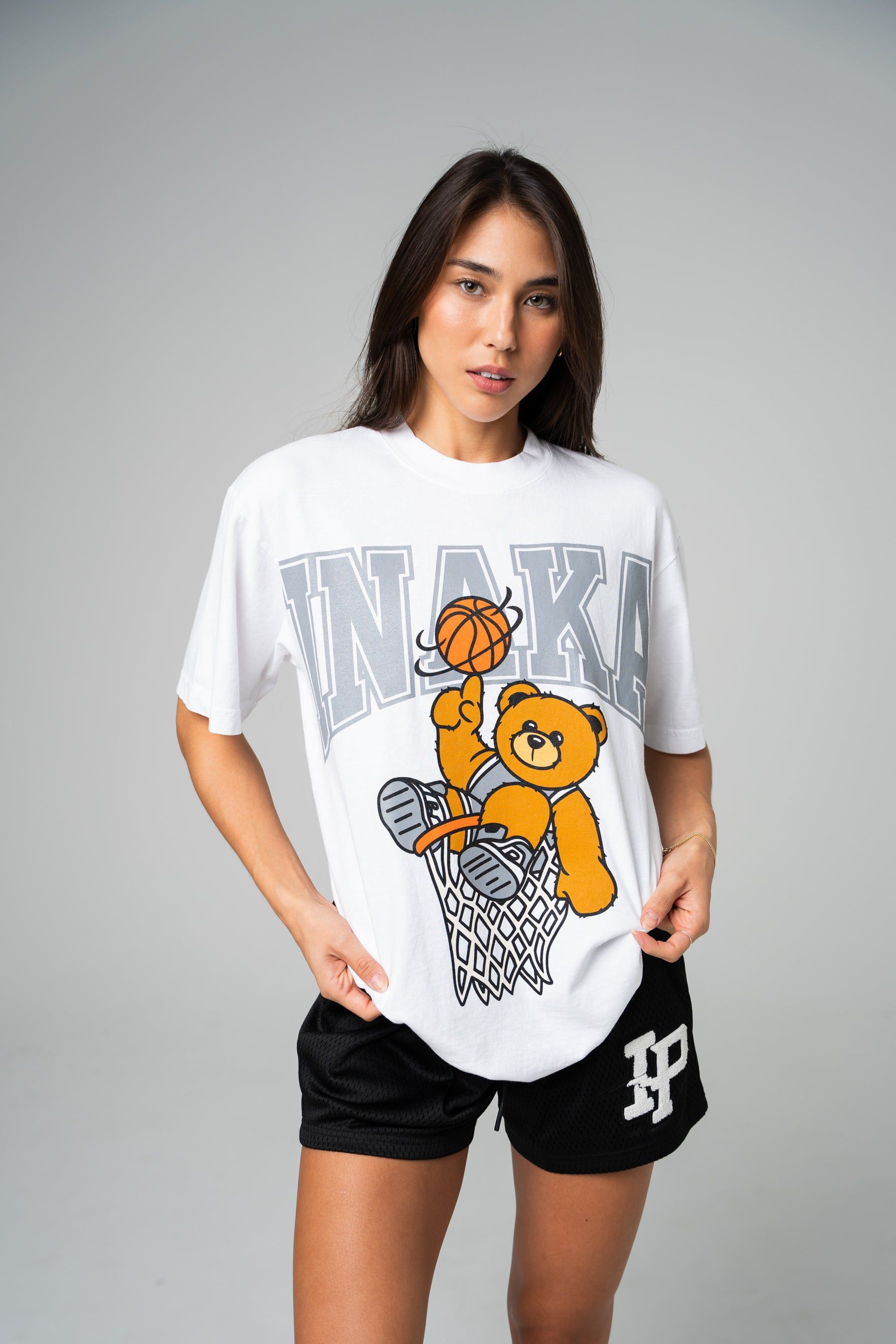 Hoop Teddy Tee - White/Grey sold by Inaka power product image thumbnail 2