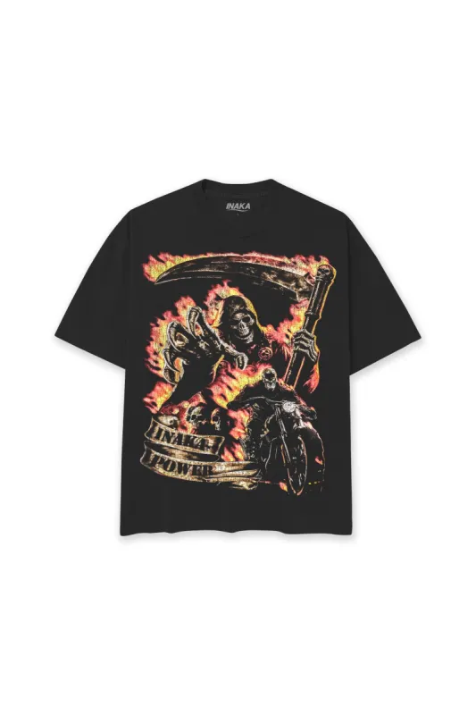 INAKA ROAD REAPER TEE - BLACK made by Inaka power