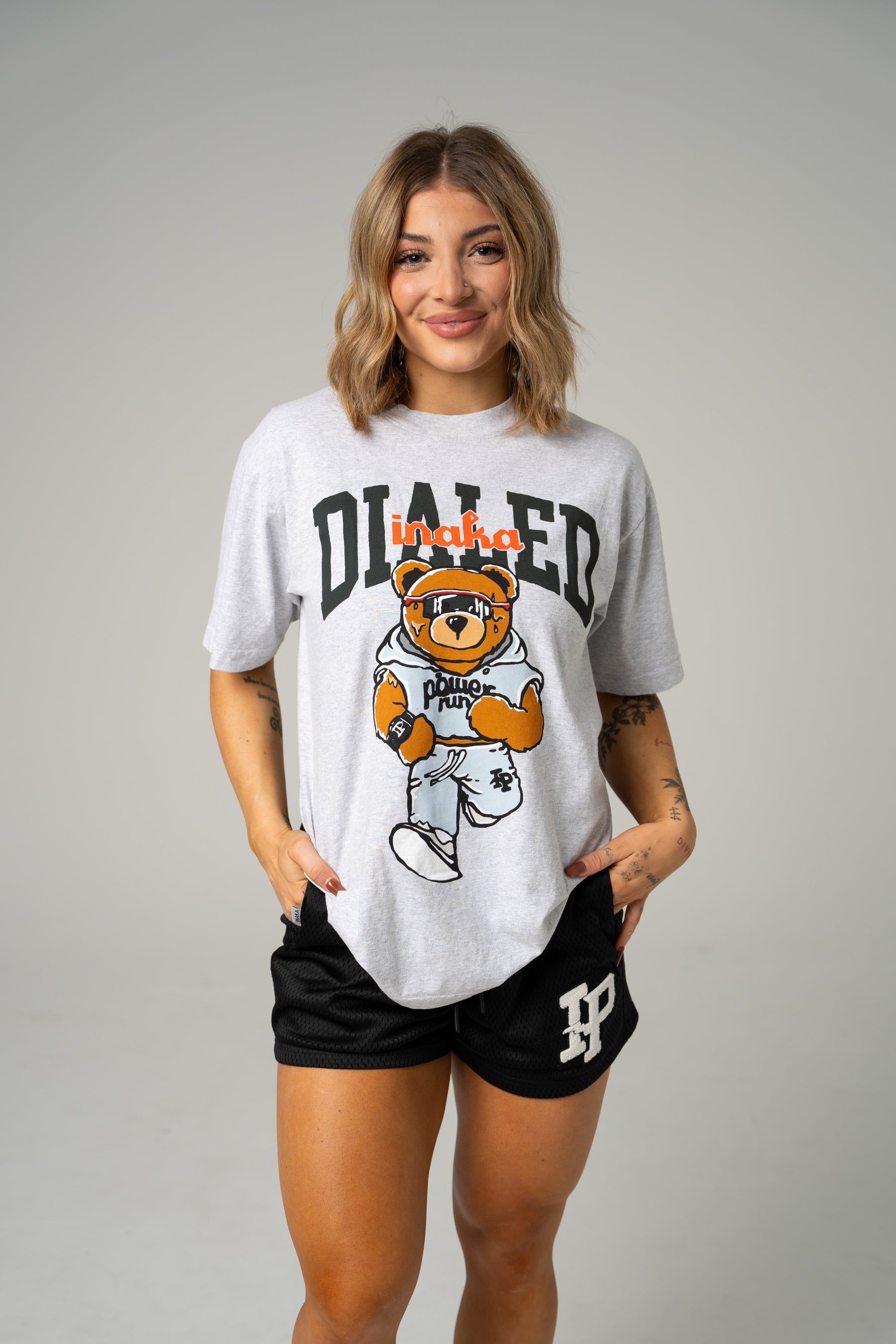 Locked In Teddy Tee - Grey sold by Inaka power product image thumbnail 2